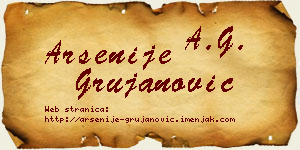 Arsenije Grujanović vizit kartica